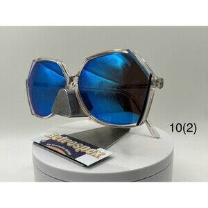 Vintage NOS Oversize Eyeglasses Blue Mirror Sun Lens 1970s - 1980s|  #10(2)